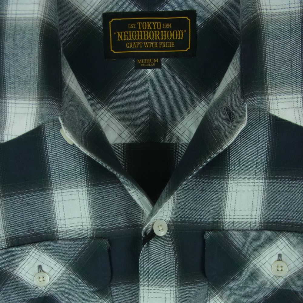 NEIGHBORHOOD ネイバーフッド 20SS 201ARNH-SHM04 B&C C SHIRT SS チェック 半袖 シャツ コットン 日本製 グレー系 M【中古】