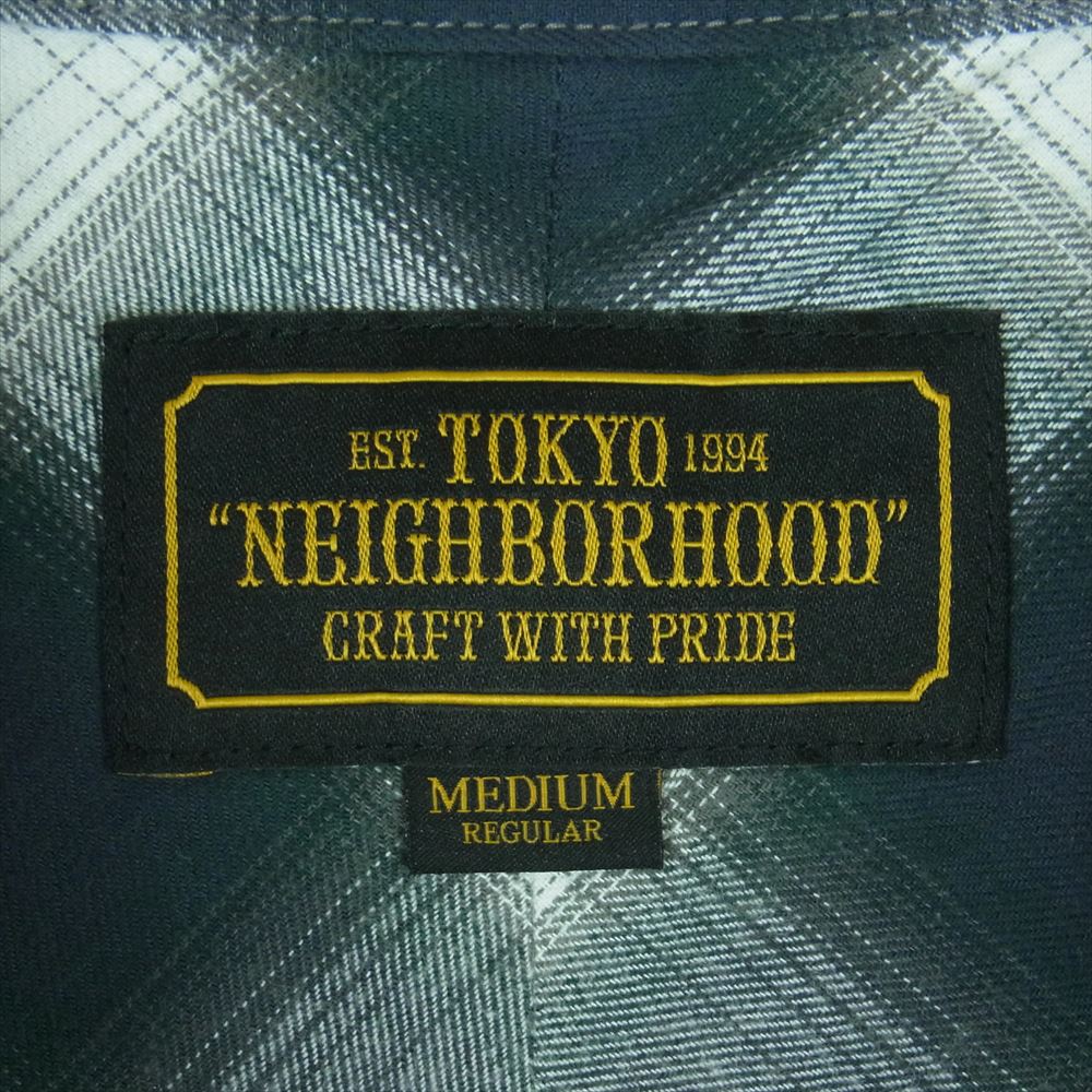NEIGHBORHOOD ネイバーフッド 20SS 201ARNH-SHM04 B&C C SHIRT SS チェック 半袖 シャツ コットン 日本製 グレー系 M【中古】
