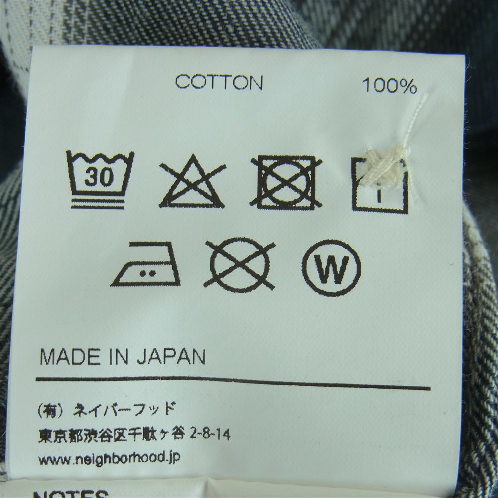 NEIGHBORHOOD ネイバーフッド 20SS 201ARNH-SHM04 B&C C SHIRT SS チェック 半袖 シャツ コットン 日本製 グレー系 M【中古】