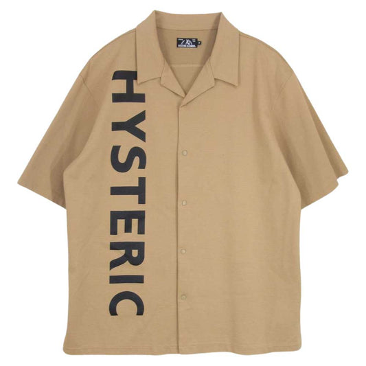 HYSTERIC GLAMOUR ヒステリックグラマー 21SS 02211CH04 BRAND LOGO ロゴプリント 半袖 シャツ ベージュ系 M【中古】