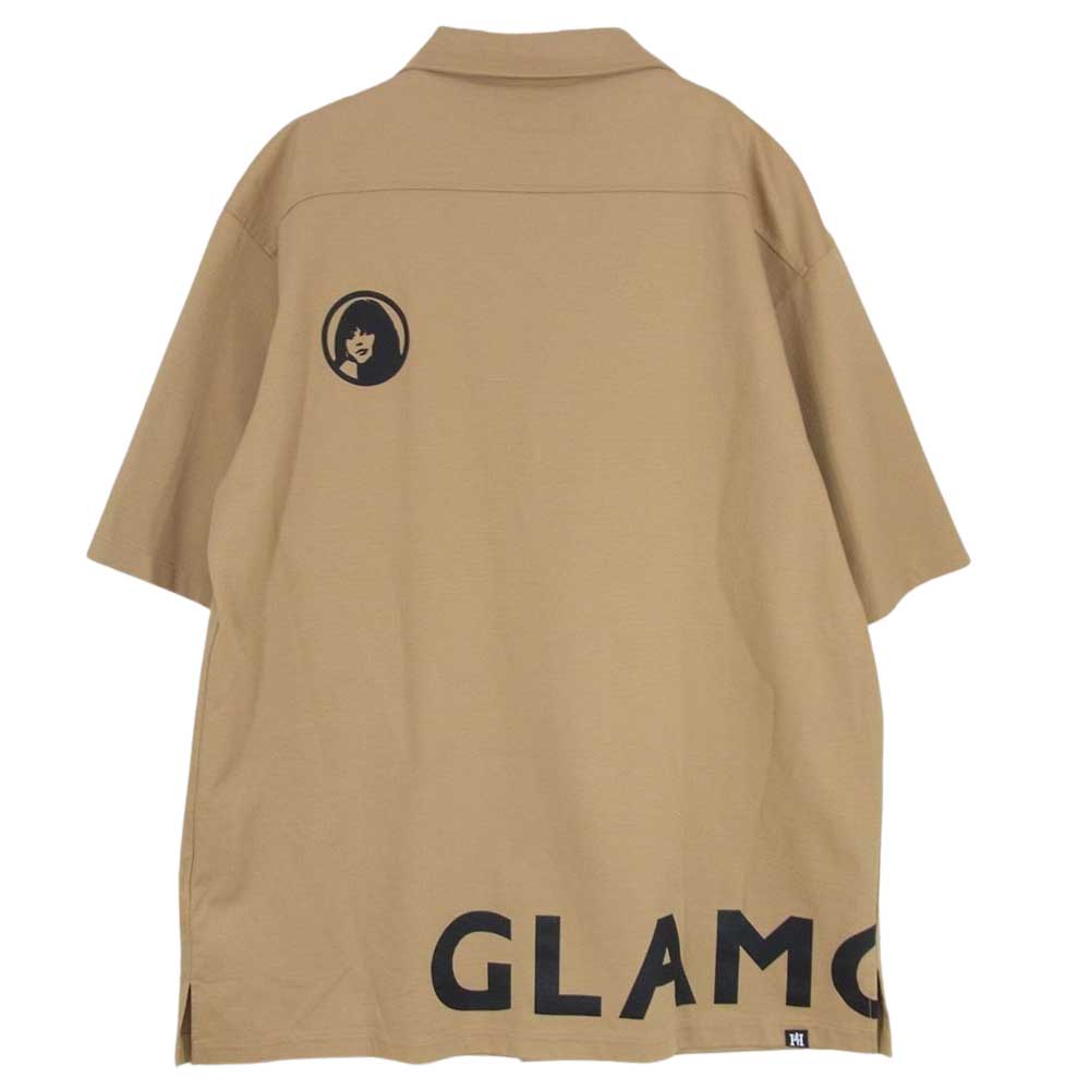 HYSTERIC GLAMOUR ヒステリックグラマー 21SS 02211CH04 BRAND LOGO ロゴプリント 半袖 シャツ ベージュ系 M【中古】
