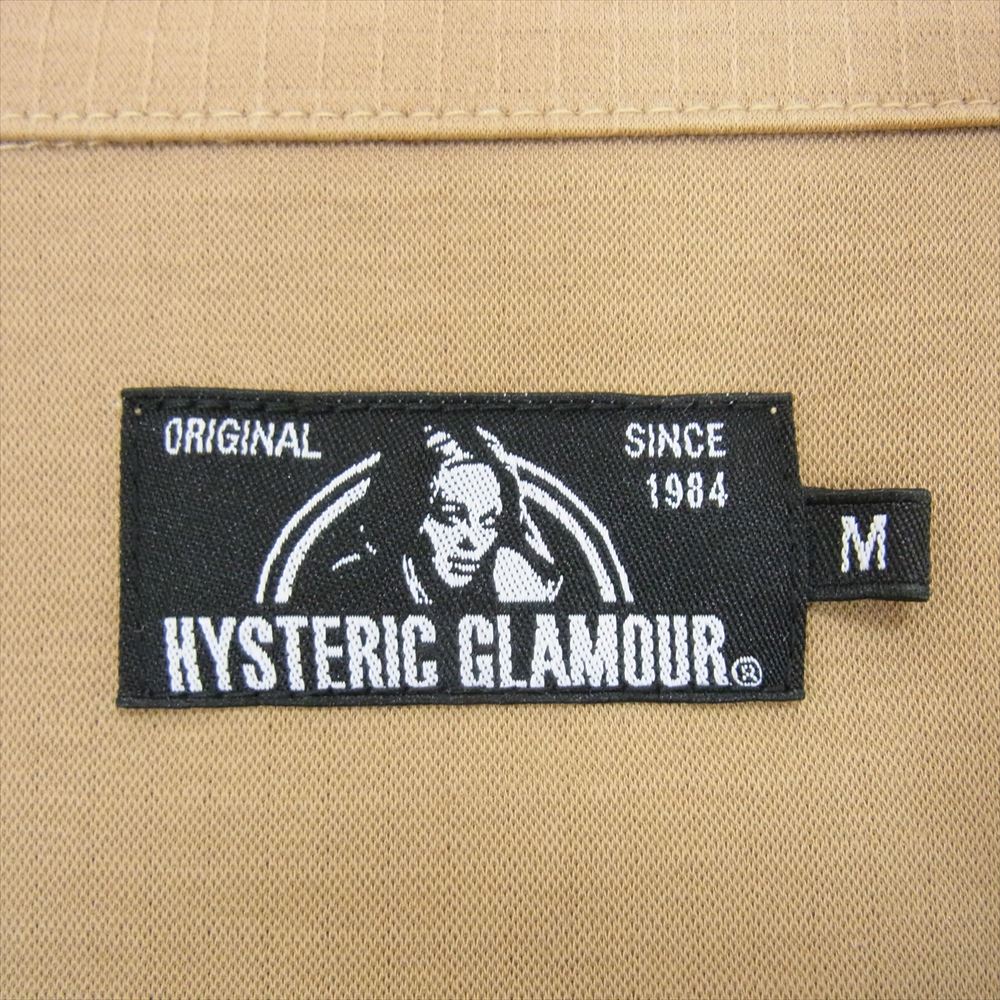 HYSTERIC GLAMOUR ヒステリックグラマー 21SS 02211CH04 BRAND LOGO ロゴプリント 半袖 シャツ ベージュ系 M【中古】