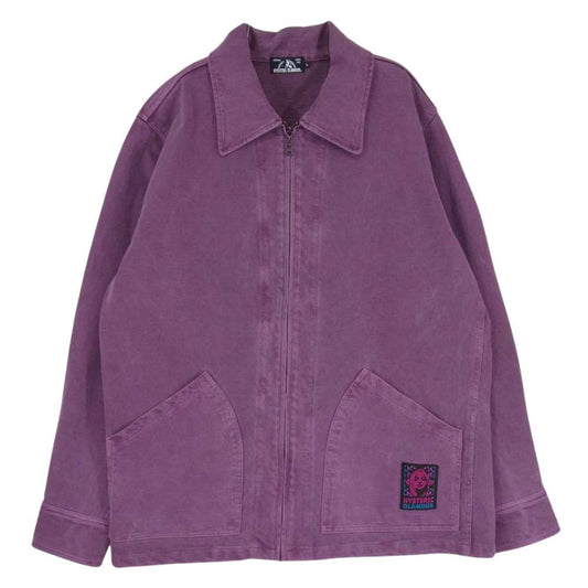 HYSTERIC GLAMOUR ヒステリックグラマー 19SS 02191CJ07 HYS SOUNDS SHIRT JACKET ヒステリックサウンド フルジップ シャツ ジャケット パープル系 L【中古】