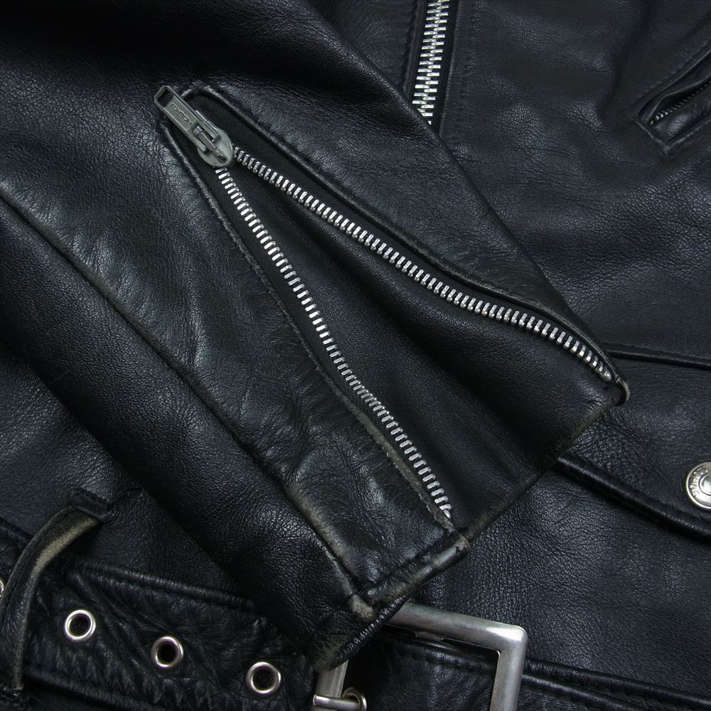 schott ショット PERFECTO バイカータグ後期 ヴィンテージ ビンテージ レザー ダブル ライダース ジャケット ブラック系 38【中古】