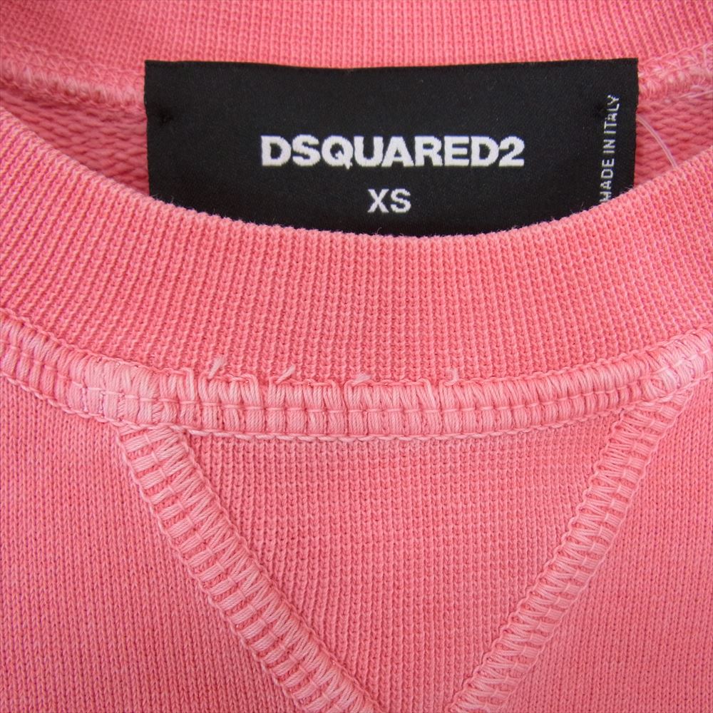 DSQUARED2 ディースクエアード S71GU0219 Classic raglar fit Trainer プリント スウェット トレーナー ピンク系 XS【中古】
