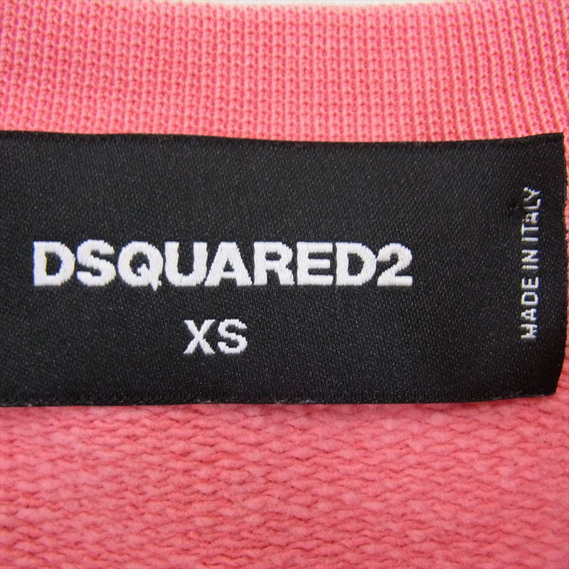 DSQUARED2 ディースクエアード S71GU0219 Classic raglar fit Trainer プリント スウェット トレーナー ピンク系 XS【中古】