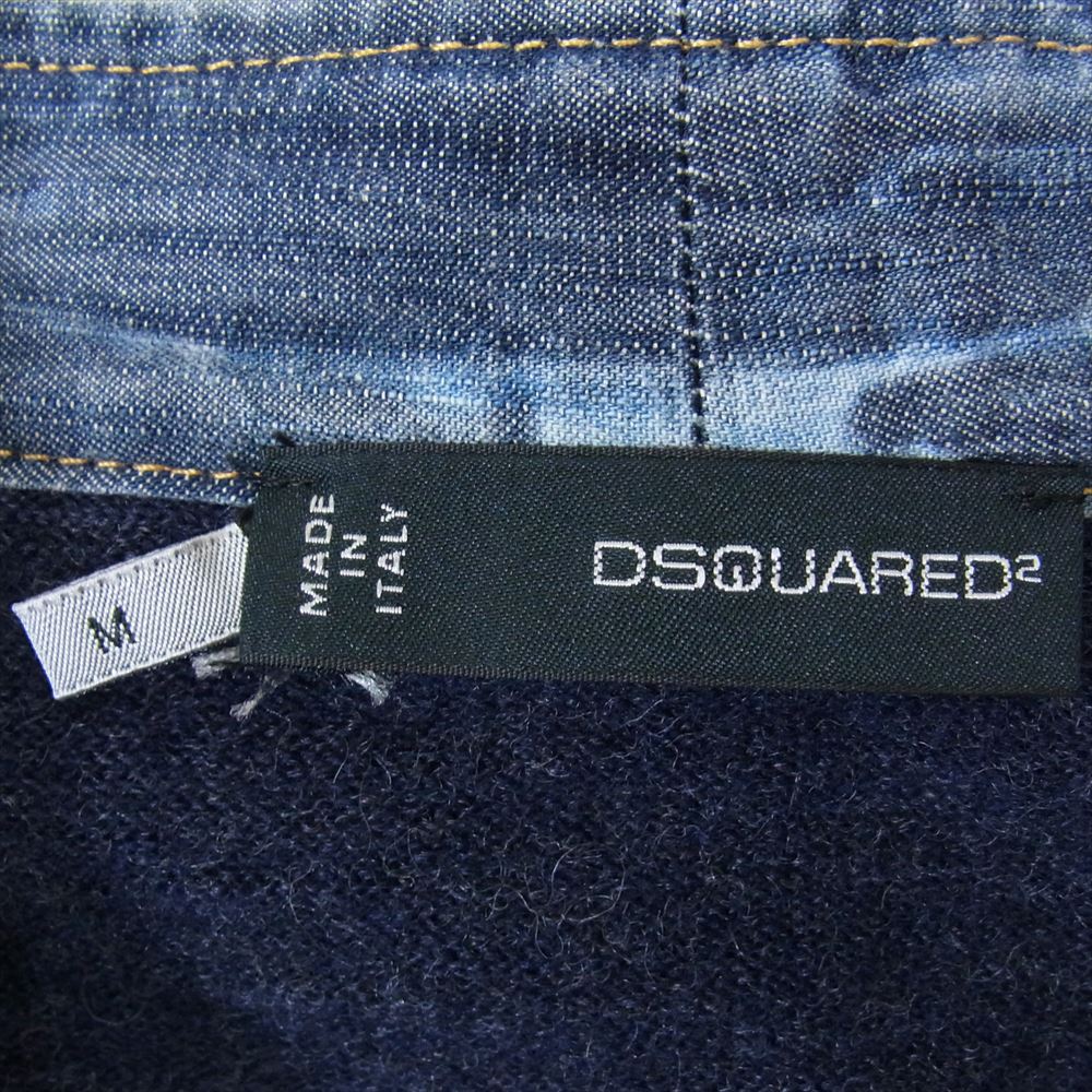 DSQUARED2 ディースクエアード デニム ニット 切替 ベスト  ネイビー系 M【中古】