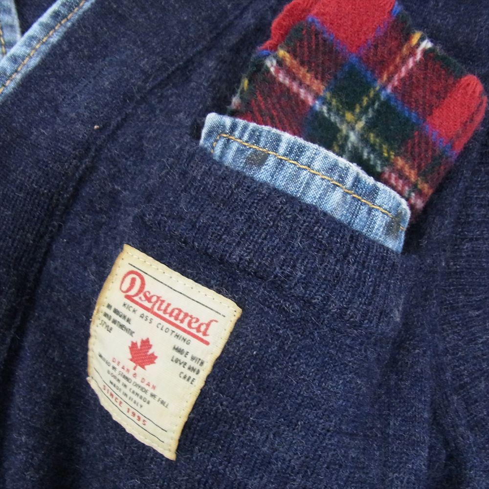 DSQUARED2 ディースクエアード デニム ニット 切替 ベスト  ネイビー系 M【中古】
