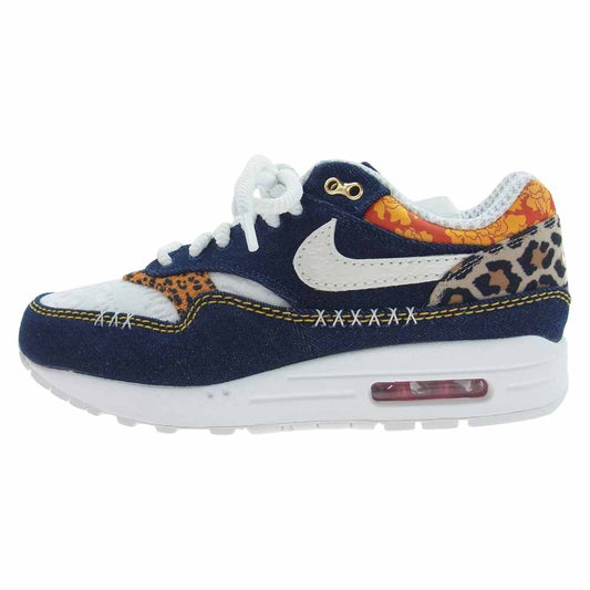 NIKE ナイキ FJ4452-432 AIR MAX 1 PRM MEDIUM エアマックス プレミアム デニム レオパード ローカット スニーカー マルチカラー系 26ｃｍ【新古品】【未使用】【中古】