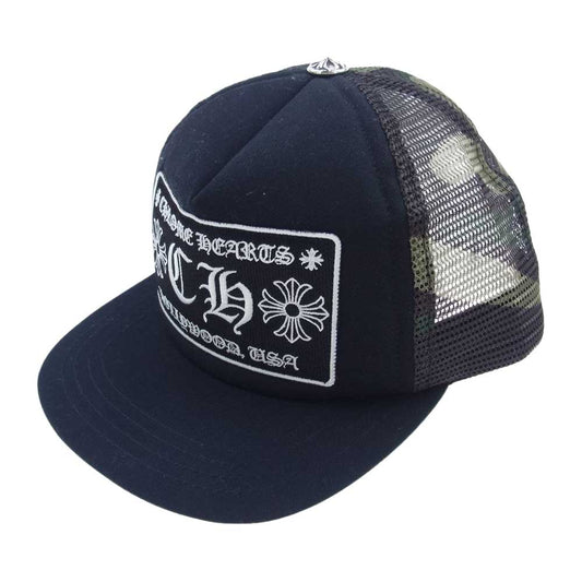 CHROME HEARTS クロムハーツ（原本無） TRUCKER CAP カモフラ トラッカー キャップ ブラック系【中古】