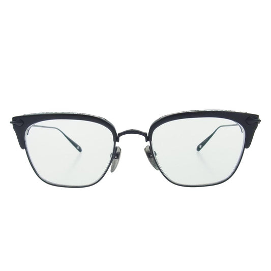 CHROME HEARTS クロムハーツ（原本無） 国内代理店購入時冊子付属 SLUNTRADICTION MATTE カットアウトクロスフレーム 度入り アイウェア メガネ 眼鏡 ブラック系【中古】