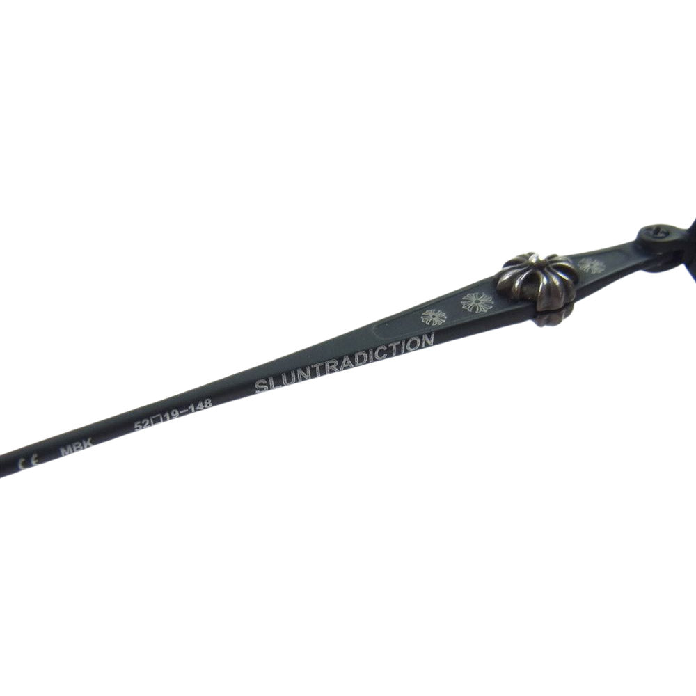 CHROME HEARTS クロムハーツ（原本無） 国内代理店購入時冊子付属 SLUNTRADICTION MATTE カットアウトクロスフレーム 度入り アイウェア メガネ 眼鏡 ブラック系【中古】
