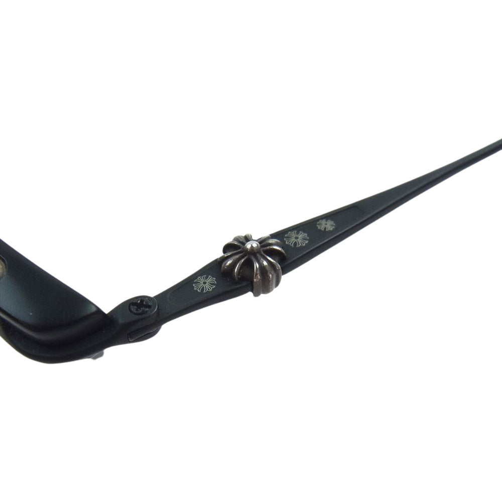 CHROME HEARTS クロムハーツ（原本無） 国内代理店購入時冊子付属 SLUNTRADICTION MATTE カットアウトクロスフレーム 度入り アイウェア メガネ 眼鏡 ブラック系【中古】