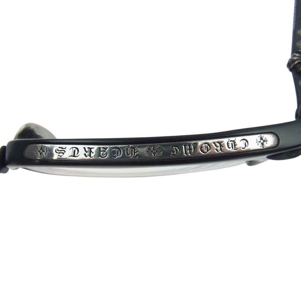 CHROME HEARTS クロムハーツ（原本無） 国内代理店購入時冊子付属 SLUNTRADICTION MATTE カットアウトクロスフレーム 度入り アイウェア メガネ 眼鏡 ブラック系【中古】