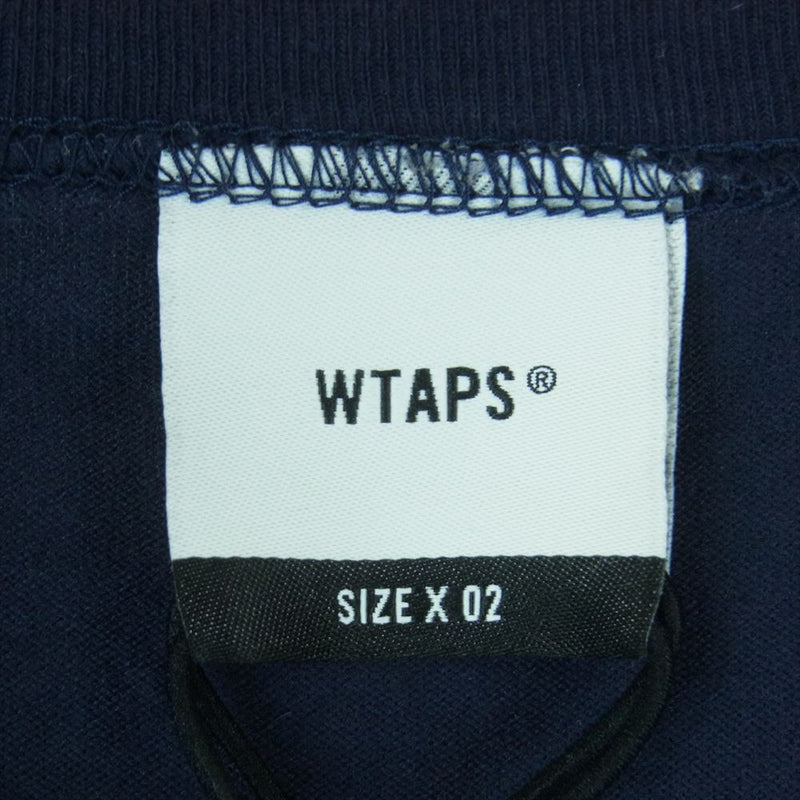 WTAPS ダブルタップス 18AW 182ATDT-CSM03 BLANK LS 刺繍 ポケット 長袖 Tシャツ 日本製 ダークネイビー系 02【中古】