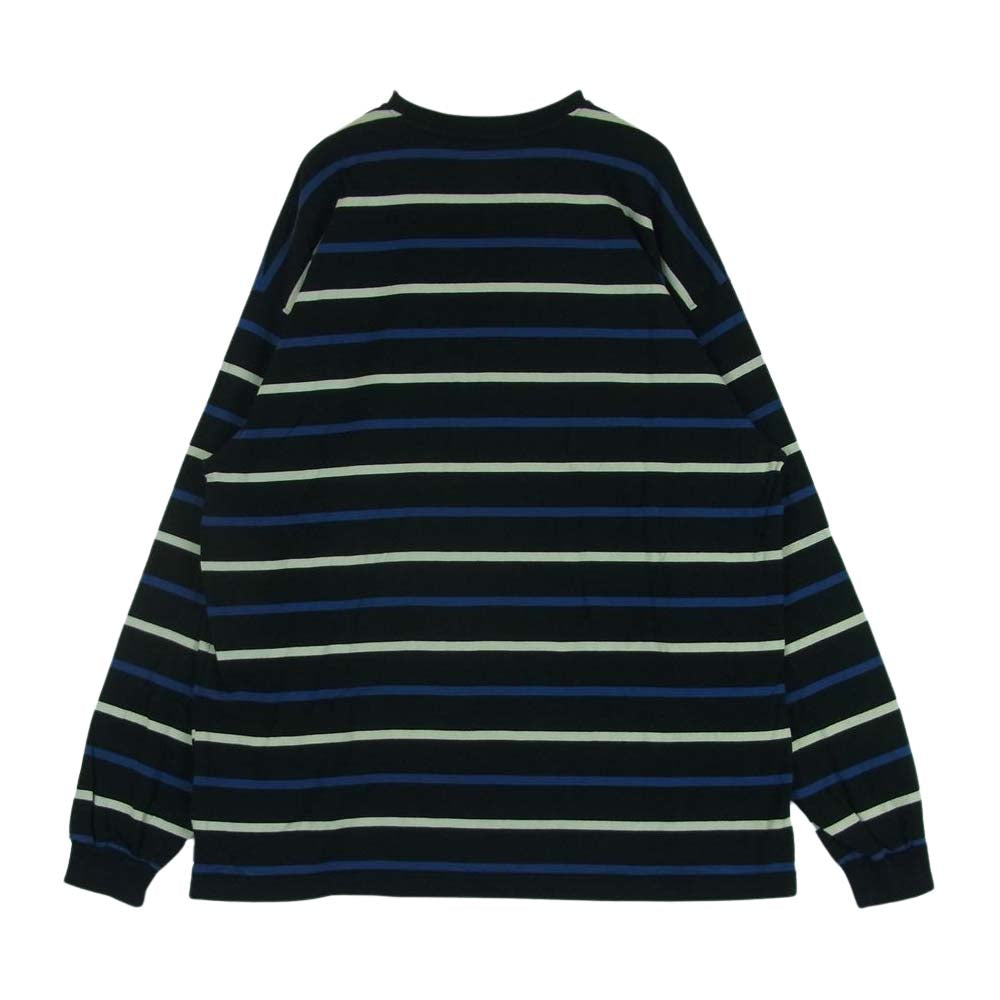 WTAPS ダブルタップス 22AW 222ATDT-CSM14 Long Sleeve BDY 02 Tee ボーダー 長袖 Tシャツ ブラック系 ブルー系 03【中古】