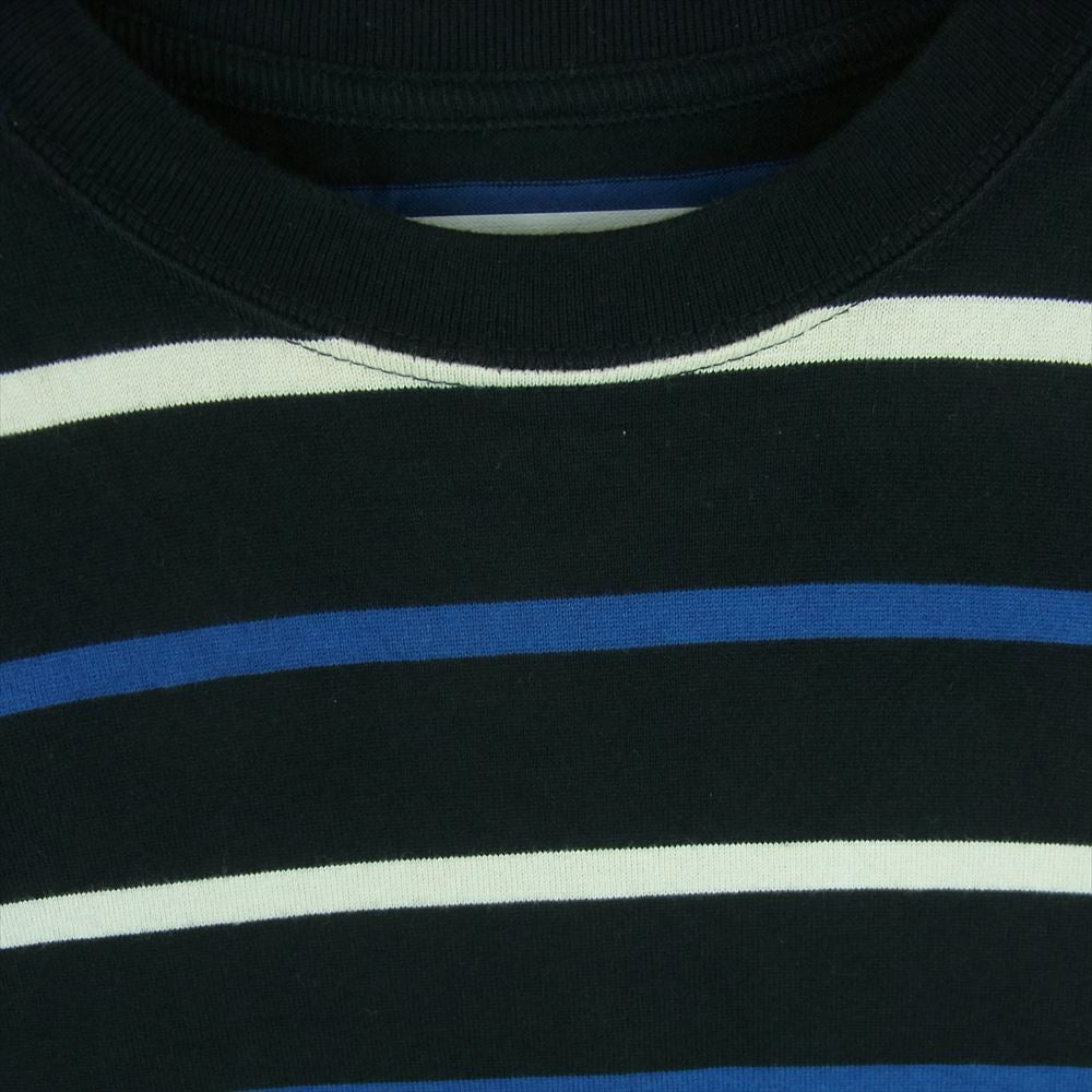 WTAPS ダブルタップス 22AW 222ATDT-CSM14 Long Sleeve BDY 02 Tee ボーダー 長袖 Tシャツ ブラック系 ブルー系 03【中古】