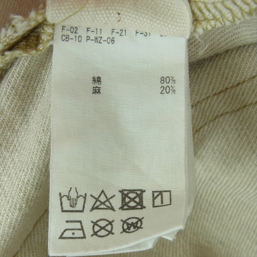 ジュンミカミ 23SS P-WZ-06 リネン混 ラメ ホイル デニム パンツ ベージュ系 サイズ表記なし【中古】