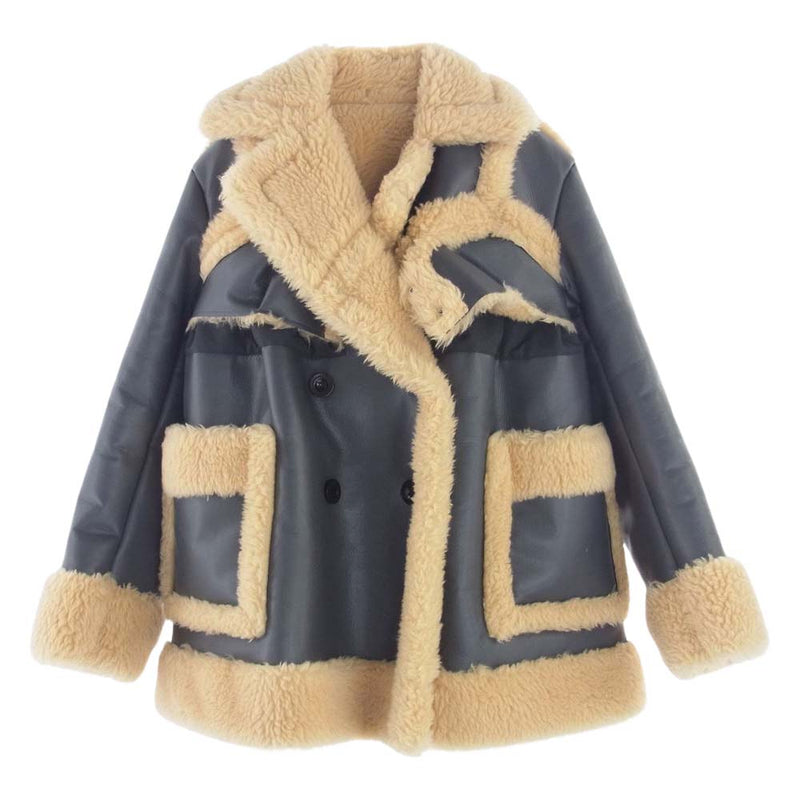 Sacai サカイ 22AW 22-06277 Faux Shearling Coat フェイクムートン フェイク シェアリング ダブル コート グレー系 1【中古】