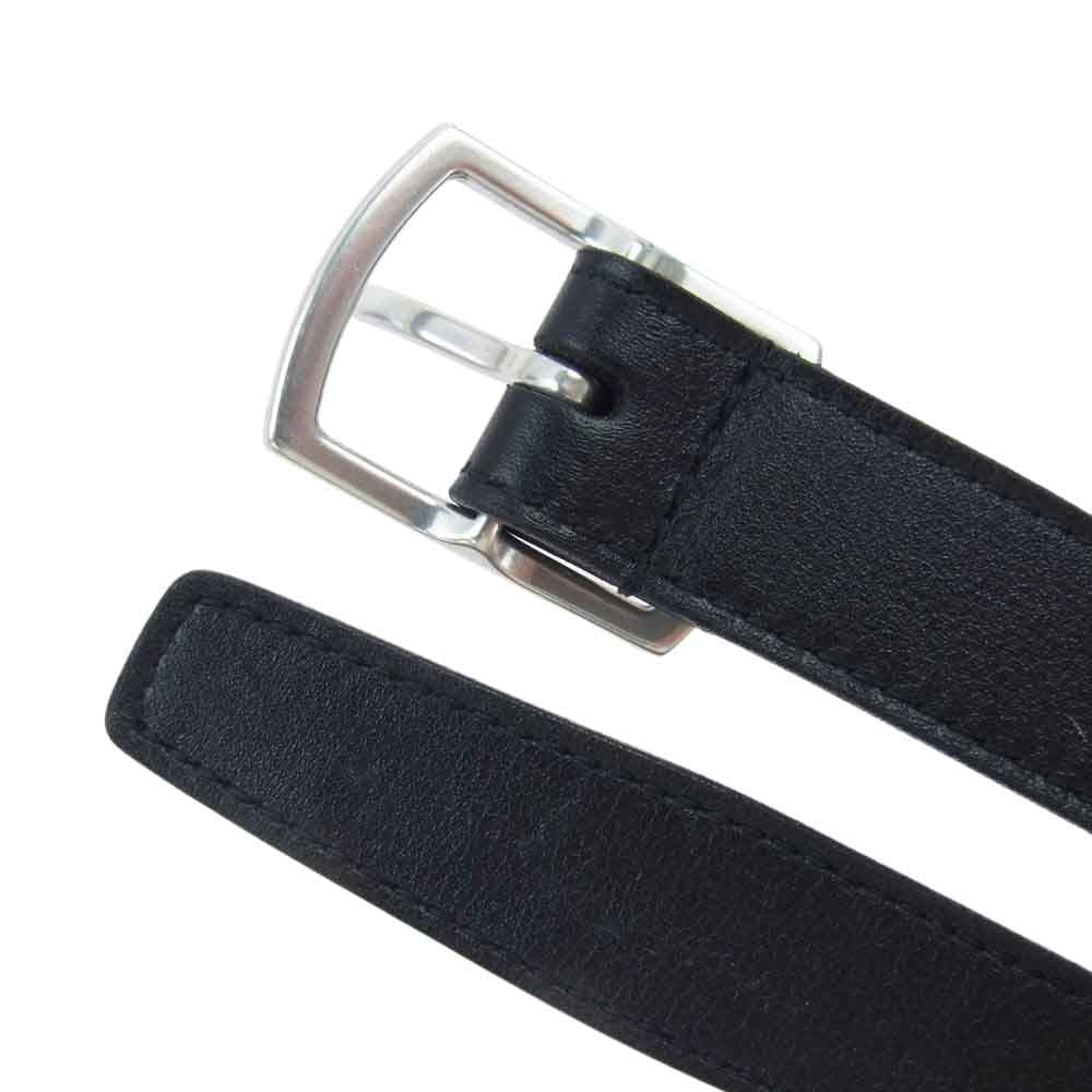 SAINT LAURENT サンローラン GRZ593303 ロゴ バックル ナロー レザー ベルト ブラック系【中古】