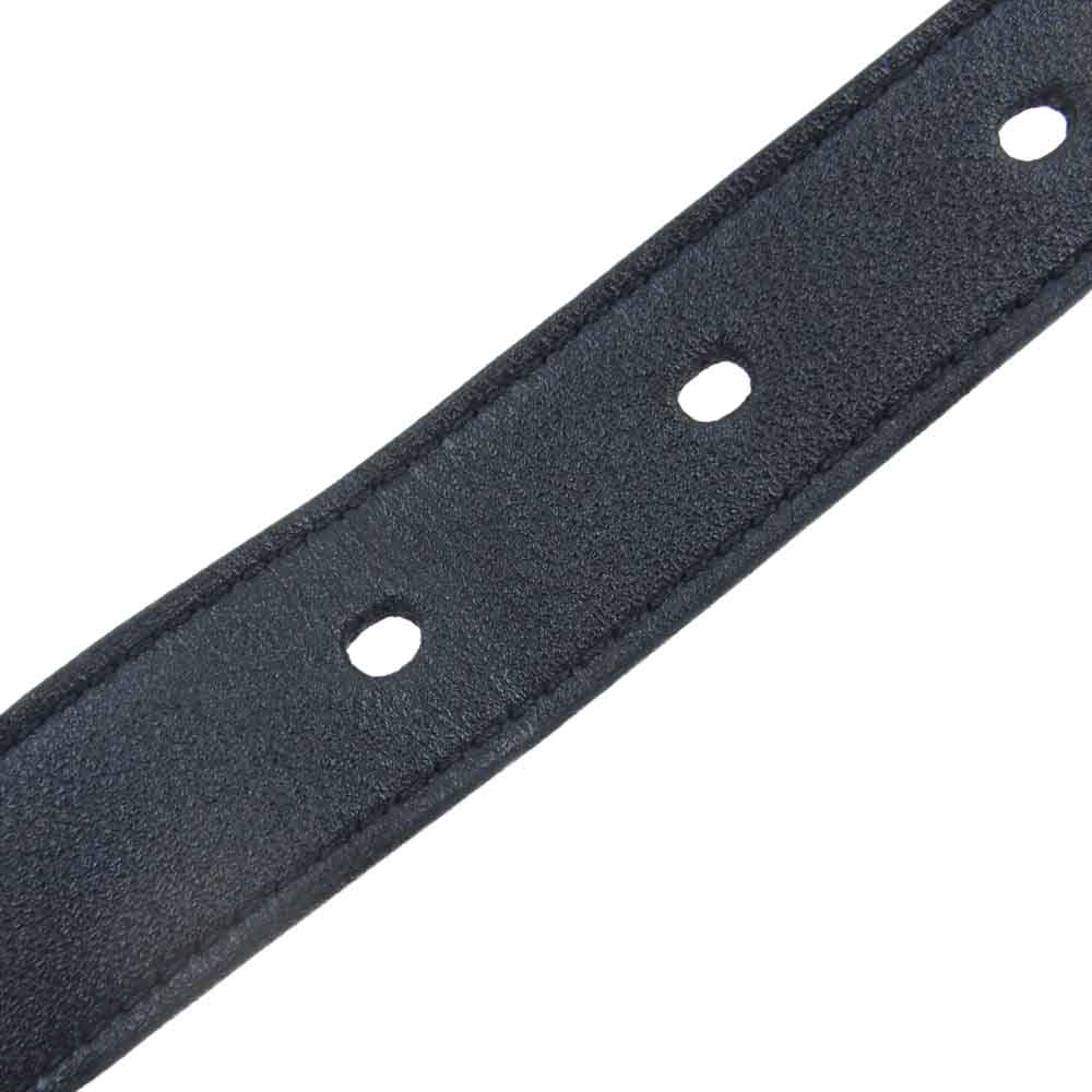 SAINT LAURENT サンローラン GRZ593303 ロゴ バックル ナロー レザー ベルト ブラック系【中古】