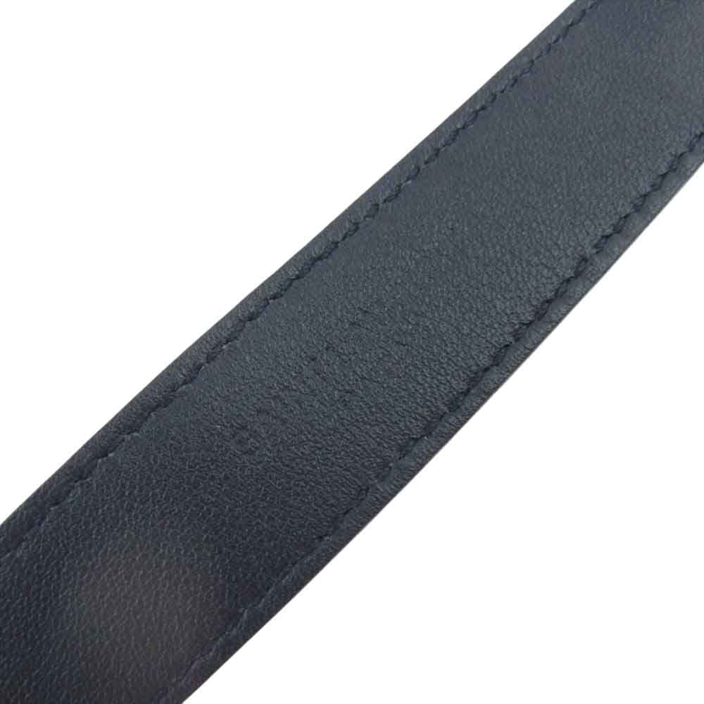 SAINT LAURENT サンローラン GRZ593303 ロゴ バックル ナロー レザー ベルト ブラック系【中古】
