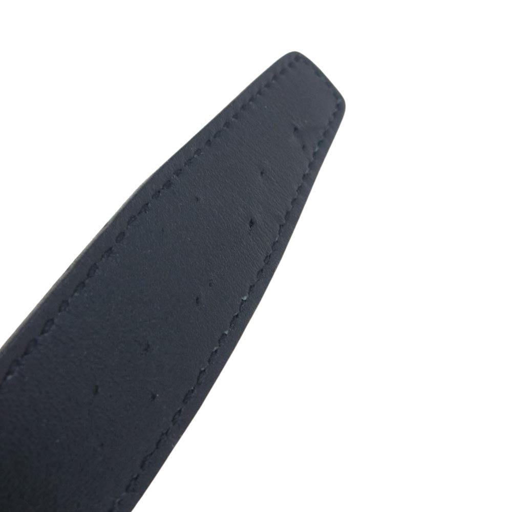 SAINT LAURENT サンローラン GRZ593303 ロゴ バックル ナロー レザー ベルト ブラック系【中古】