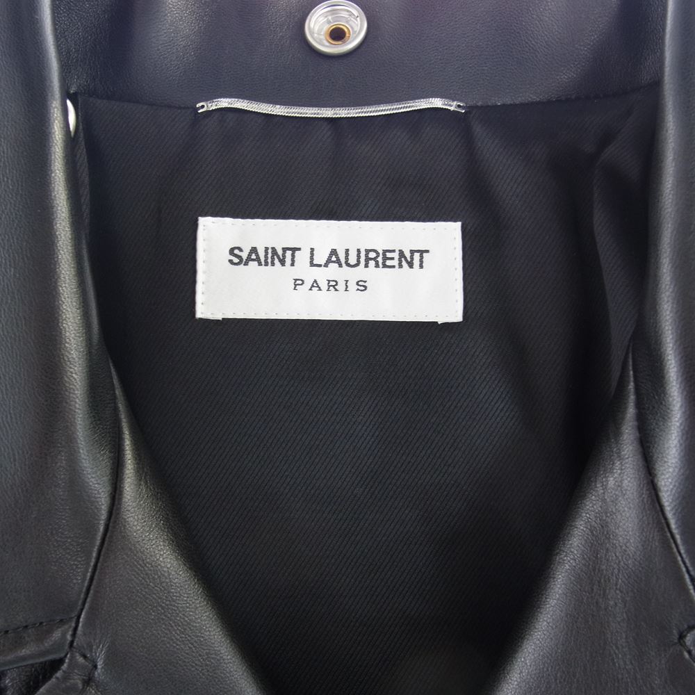 SAINT LAURENT サンローラン 484284 Y5YA2 クラシック モーター サイクル レザー ライダース ジャケット ブラック系 48【美品】【中古】