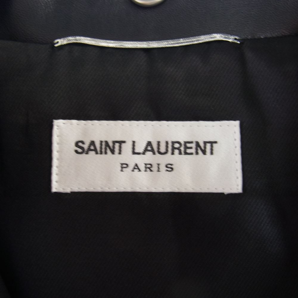 SAINT LAURENT サンローラン 484284 Y5YA2 クラシック モーター サイクル レザー ライダース ジャケット ブラック系 48【美品】【中古】
