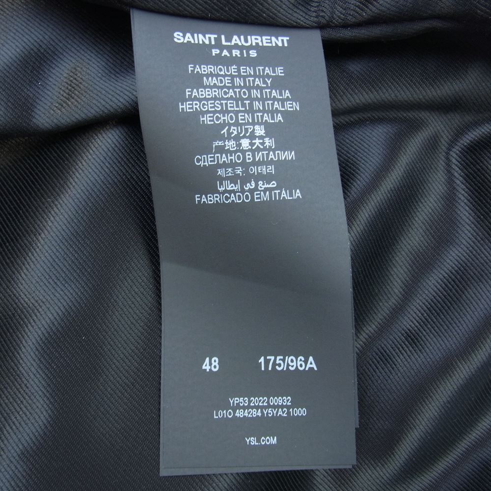 SAINT LAURENT サンローラン 484284 Y5YA2 クラシック モーター サイクル レザー ライダース ジャケット ブラック系 48【美品】【中古】