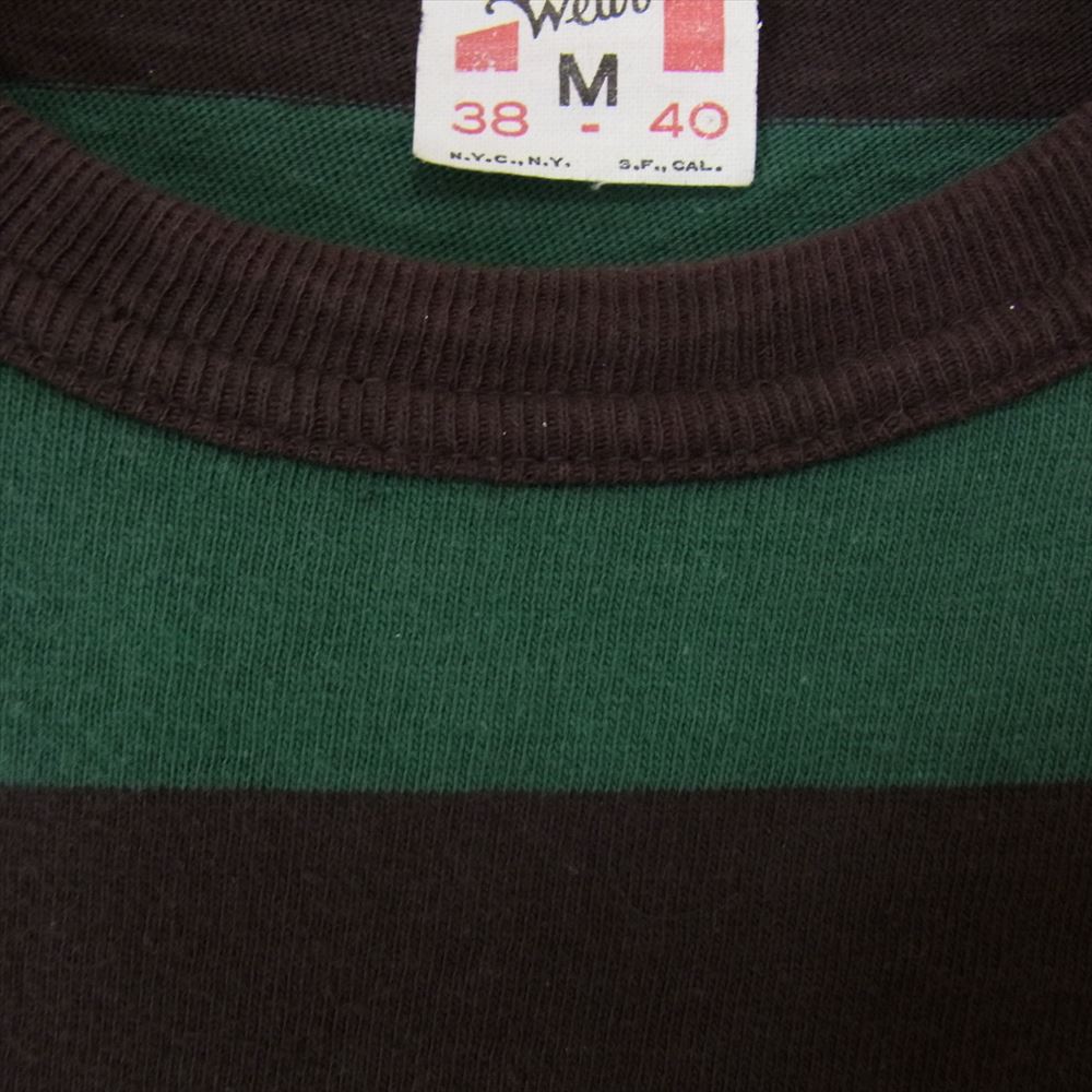 FREEWHEELERS フリーホイーラーズ HORIZONTAL STRIPED T-SHIRT ボーダー Tシャツ グリーン系 M【中古】