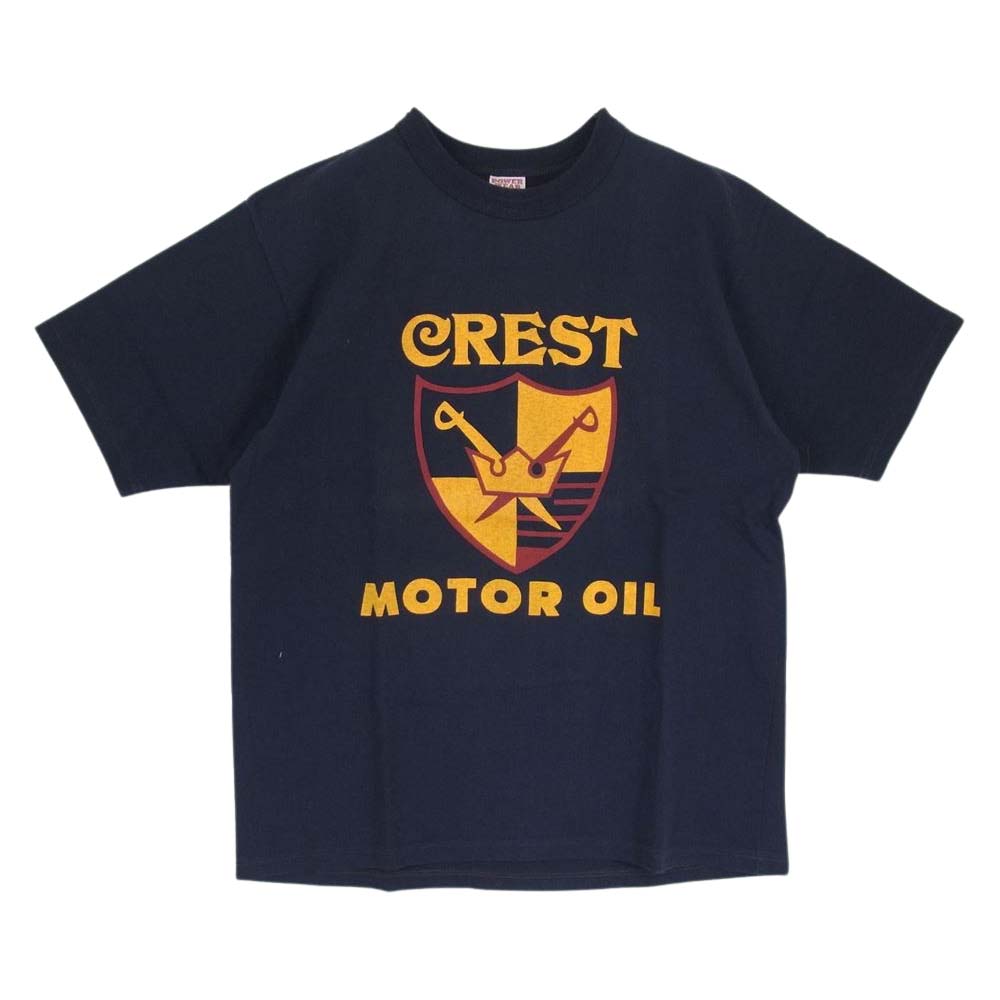 FREEWHEELERS フリーホイーラーズ POWER WEAR REST MOTOR OIL プリント 半袖 Tシャツ ネイビー系 M【中古】
