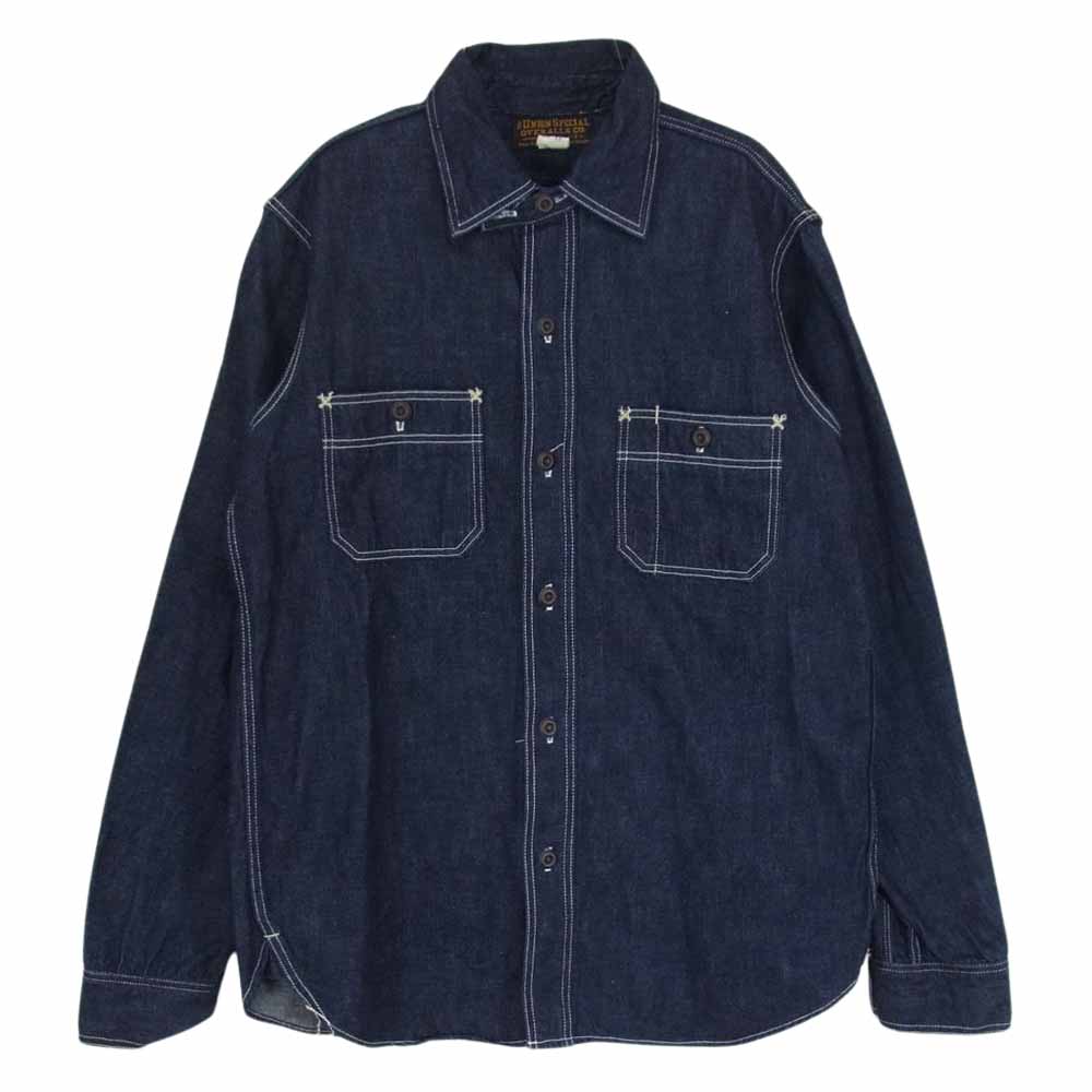 FREEWHEELERS フリーホイーラーズ BAKEHEAD SHIRTS ベイクヘッド 8oz デニム ワーク シャツ インディゴブルー系 15【中古】