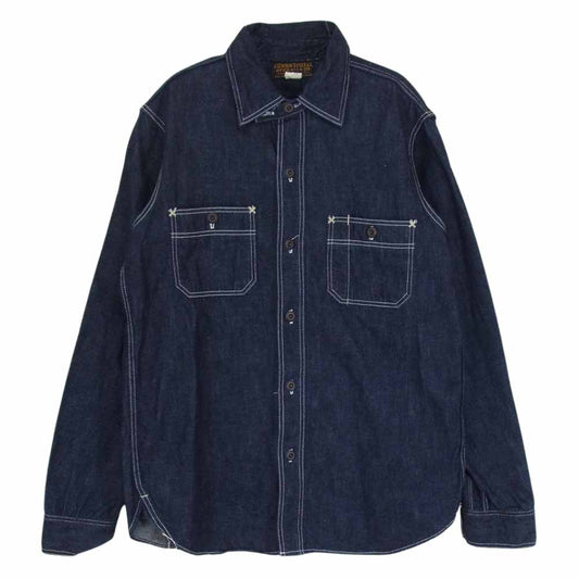 FREEWHEELERS フリーホイーラーズ BAKEHEAD SHIRTS ベイクヘッド 8oz デニム ワーク シャツ インディゴブルー系 15【中古】