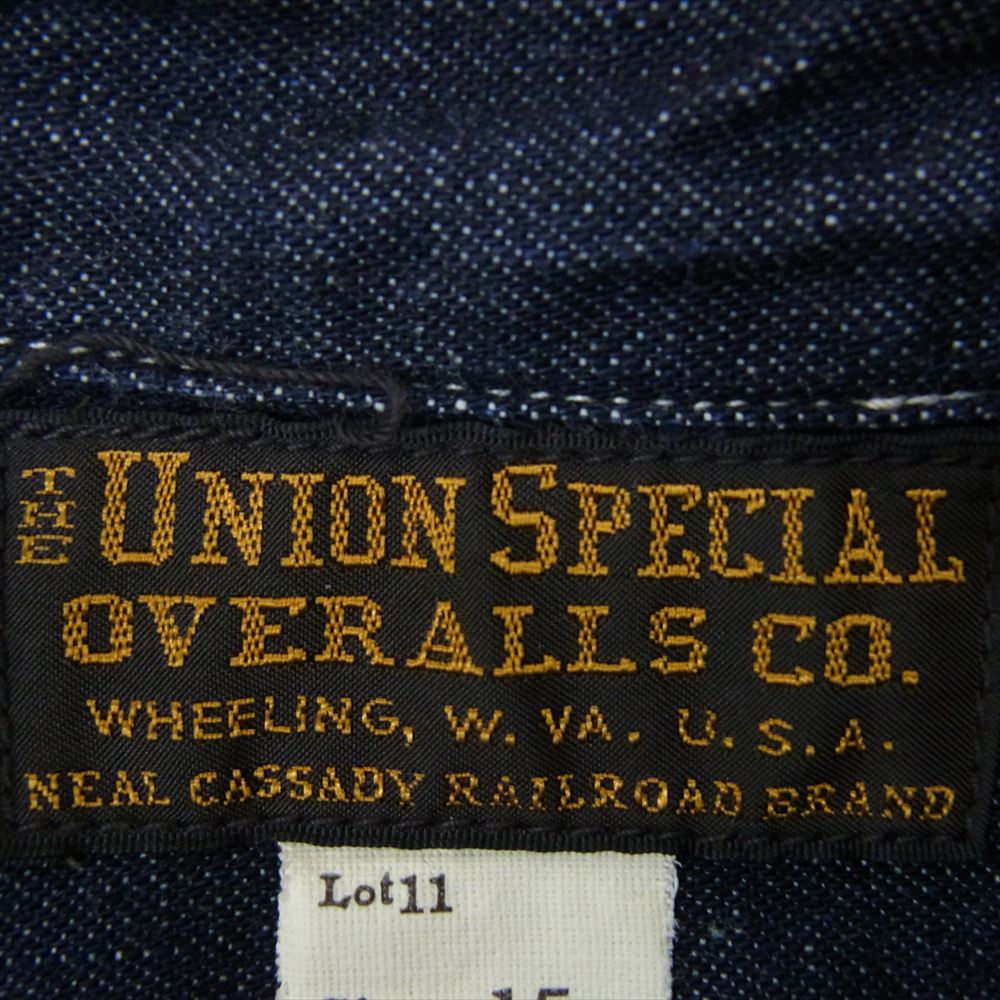 FREEWHEELERS フリーホイーラーズ BAKEHEAD SHIRTS ベイクヘッド 8oz デニム ワーク シャツ インディゴブルー系 15【中古】