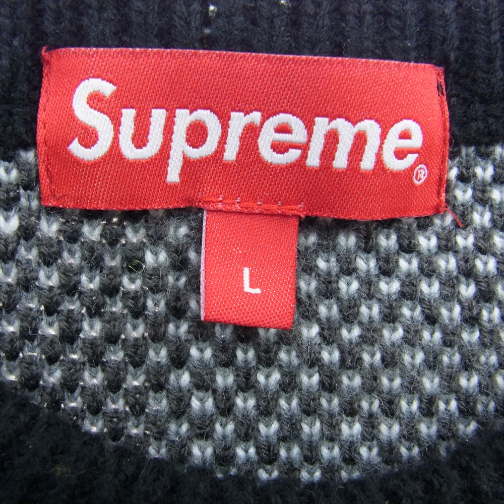 Supreme シュプリーム 21SS Digital Flag Sweate デジタルフラッグ 長袖 ニット セーター ブラック系 ホワイト系 グレー系 L【中古】