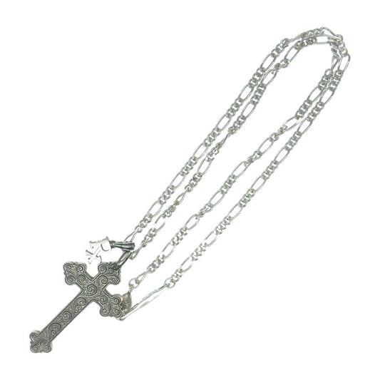 アンチドートバイヤーズクラブ Engraved Large Cross Pendant 唐草 クロスモチーフ ペンダントトップ ネックレス シルバー系【中古】