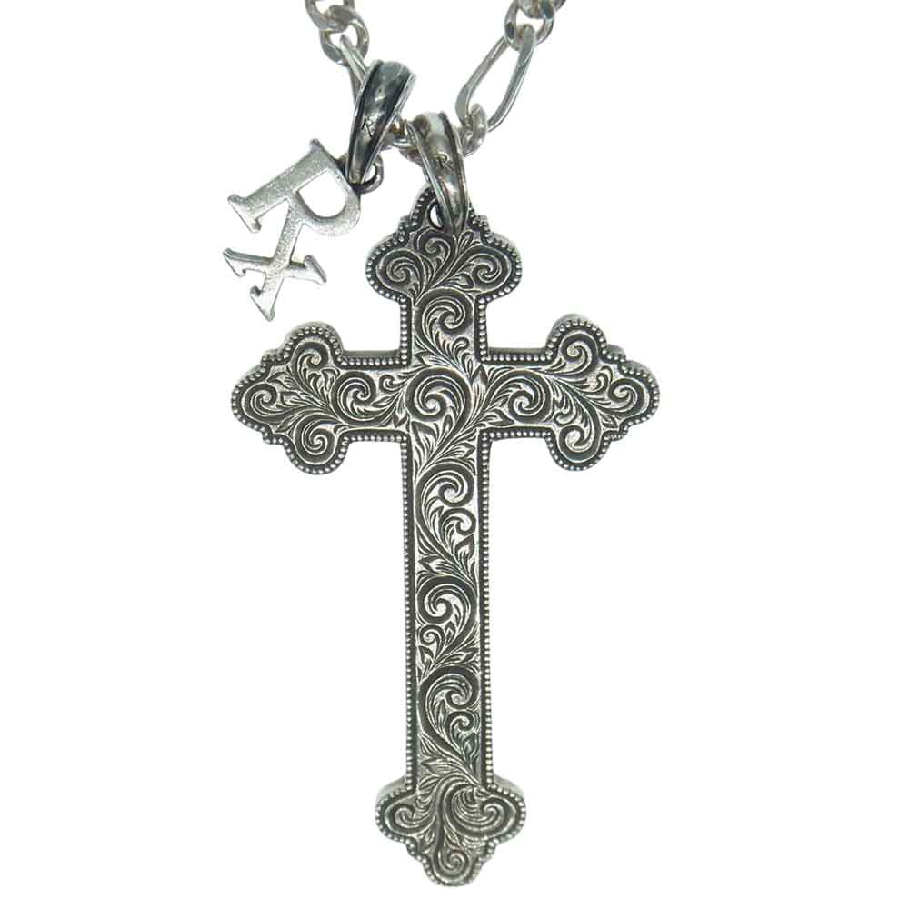 アンチドートバイヤーズクラブ Engraved Large Cross Pendant 唐草 クロスモチーフ ペンダントトップ ネックレス シルバー系【中古】