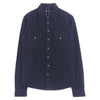 CHROME HEARTS クロムハーツ（原本無） 国内正規品 DENIM WESTERN Loose Ends 袖レザーパッチ クロスボールボタン ウエスタン 長袖 シャツ ブラック系【中古】