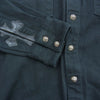 CHROME HEARTS クロムハーツ（原本無） 国内正規品 DENIM WESTERN Loose Ends 袖レザーパッチ クロスボールボタン ウエスタン 長袖 シャツ ブラック系【中古】