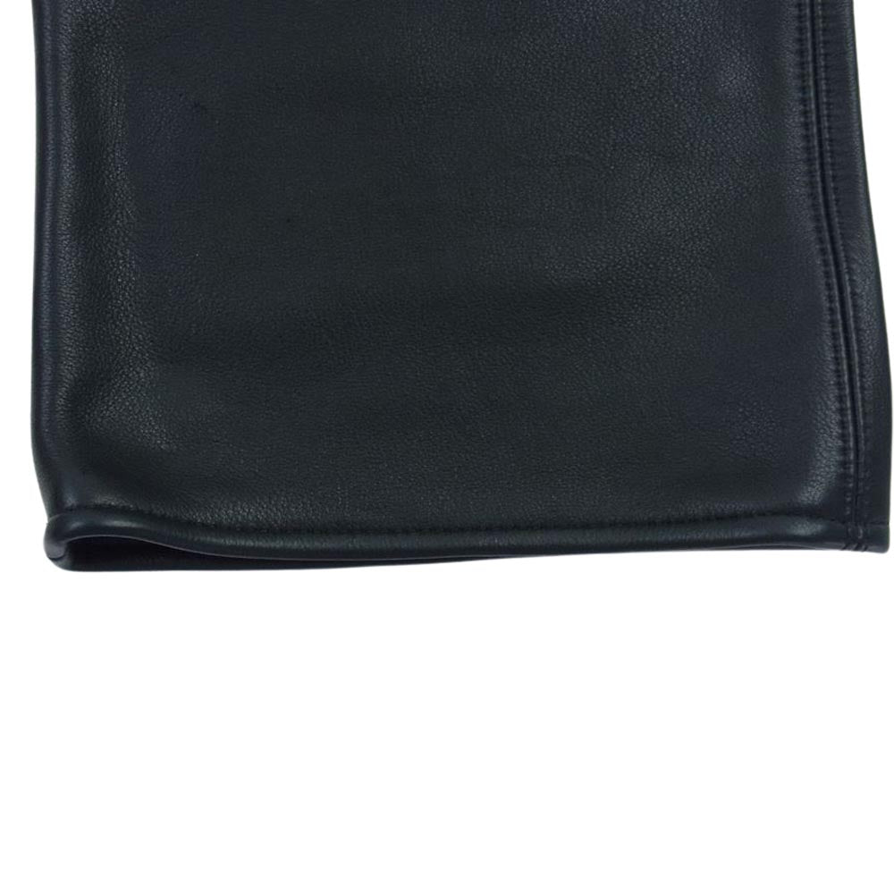 CHROME HEARTS クロムハーツ（原本無） 国内正規品 LTHR PANTS クロスボールボタン フレアニー レザー パンツ ブラック系 29【中古】