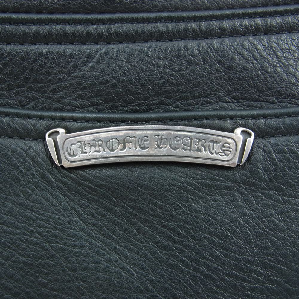 CHROME HEARTS クロムハーツ（原本無） 国内正規品 LTHR PANTS クロスボールボタン フレアニー レザー パンツ ブラック系 29【中古】