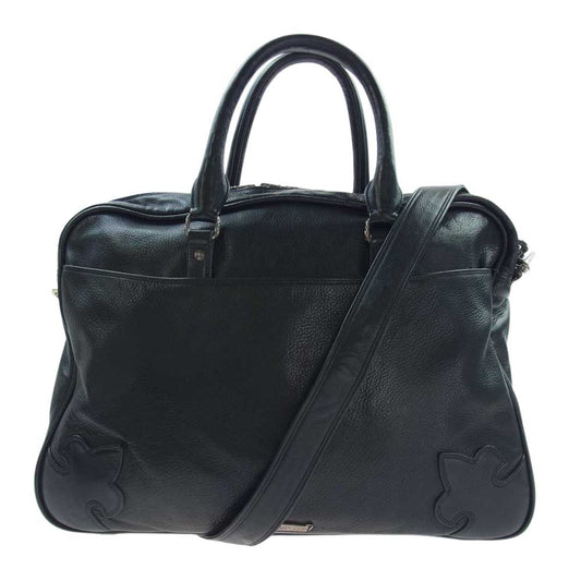 CHROME HEARTS クロムハーツ（原本無） BAG-DIAPER 2WAY ダイパー ダガージップ フレアパッチ オールレザー ショルダー ビジネス バッグ ブラック系【中古】