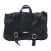 CHROME HEARTS クロムハーツ（原本無） LTHR MSSNGR オールレザー セメタリークロスパッチ ガンスリンガー ショルダー メッセンジャーバッグ ブラック系【中古】