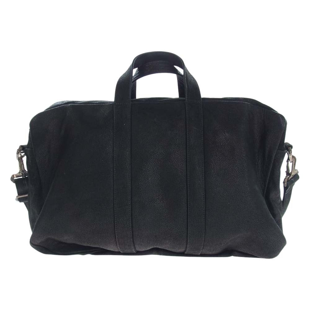 CHROME HEARTS クロムハーツ（原本無） LTHR MSSNGR オールレザー セメタリークロスパッチ ガンスリンガー ショルダー メッセンジャーバッグ ブラック系【中古】