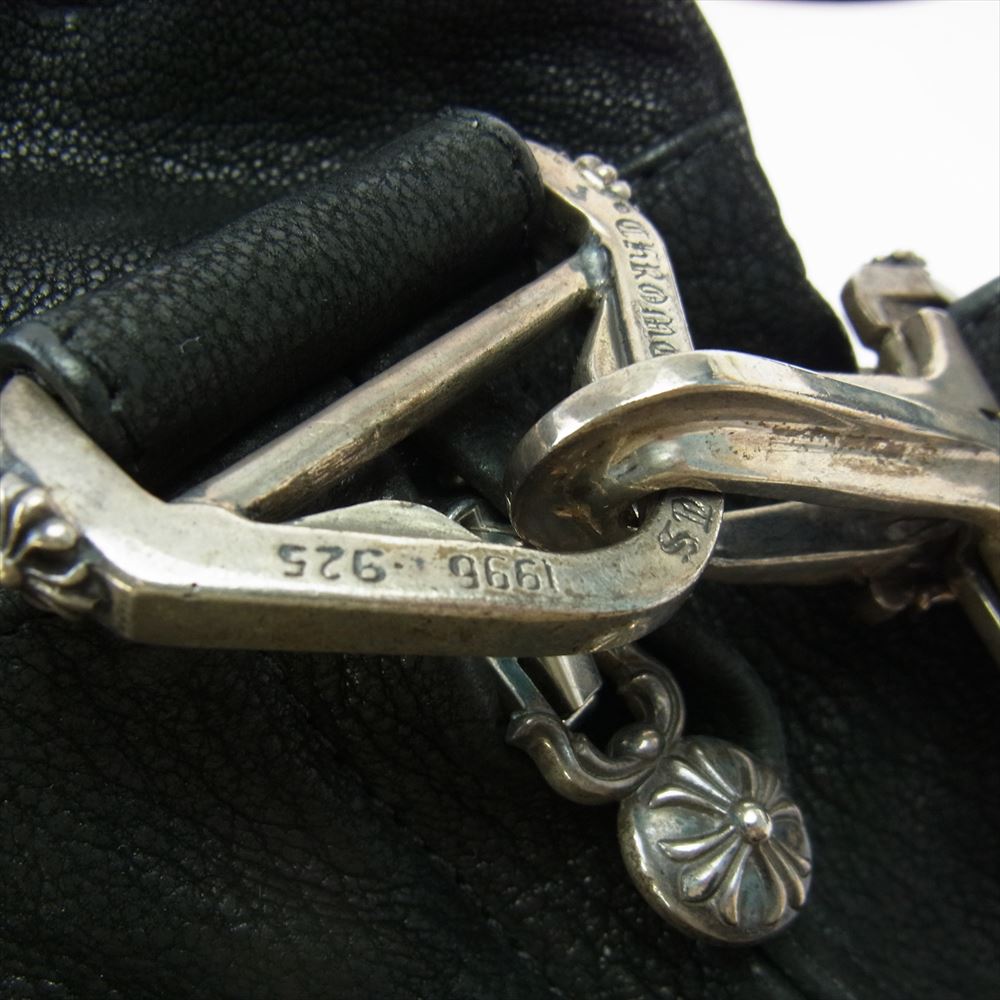 CHROME HEARTS クロムハーツ（原本無） LTHR MSSNGR オールレザー セメタリークロスパッチ ガンスリンガー ショルダー メッセンジャーバッグ ブラック系【中古】