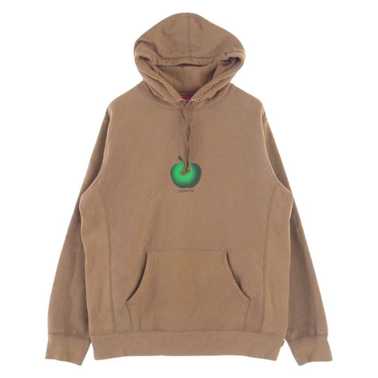 Supreme シュプリーム 19SS Apple Hooded Sweatshirt アップル グラフィック フーディ スウェット パーカー　 ブラウン系 L【中古】