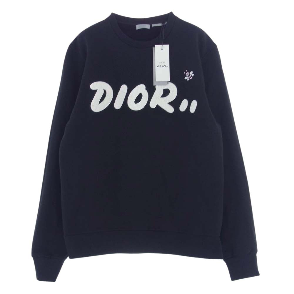 DIOR HOMME ディオールオム 19SS 923J620N1242 × KAWS カウズ BEE CREWNECK SWEAT ビー クルーネック スウェット 刺繍 ブラック系 L【中古】