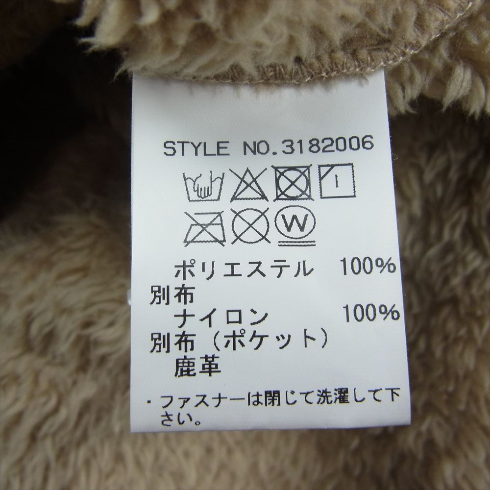 schott ショット 3182006 LEATHER POCKET RETROPILE JACKET レザー ポケット レトロパイル ジャケット ボア フリース 切替 ベージュ系 M【中古】