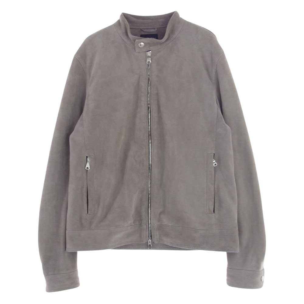 エンメティ JURI ユリ ゴートスエードレザー シングルライダース ジャケット グレー系 48【中古】